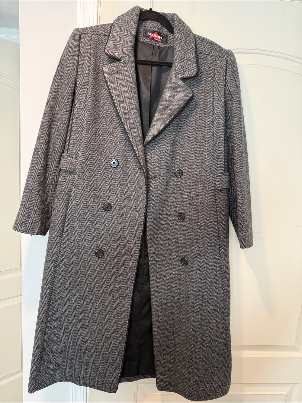 Alorna Gray Herringbone Wool-Blend Blazer